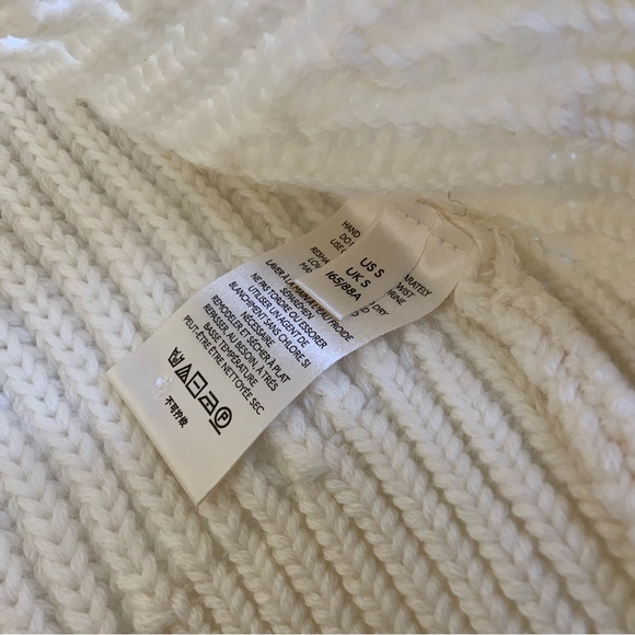 by Anthropologie Wool Blend Cream V-Neck Long Ballon Sleeve Sweater. Size Small. - Picture 5 of 6